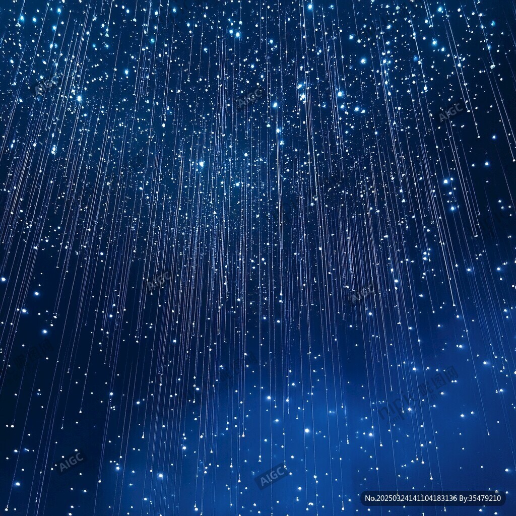 梦幻蓝色流星星空背景图