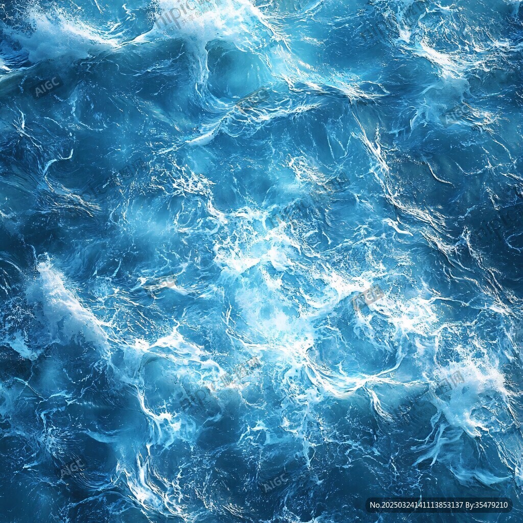 蓝色涌动的海洋水波纹理