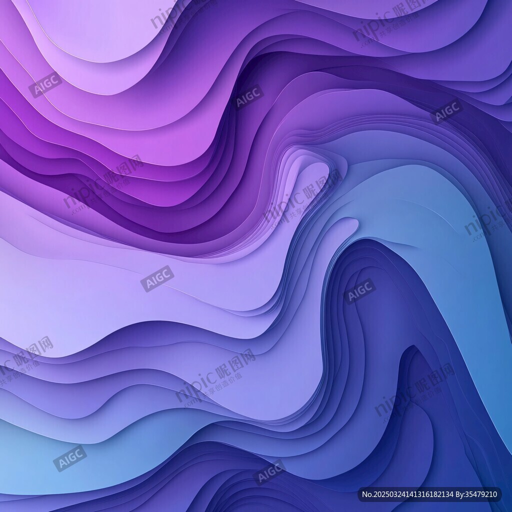 梦幻渐变立体波浪纹理背景