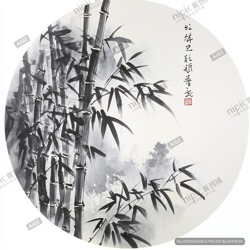 水墨翠竹图
