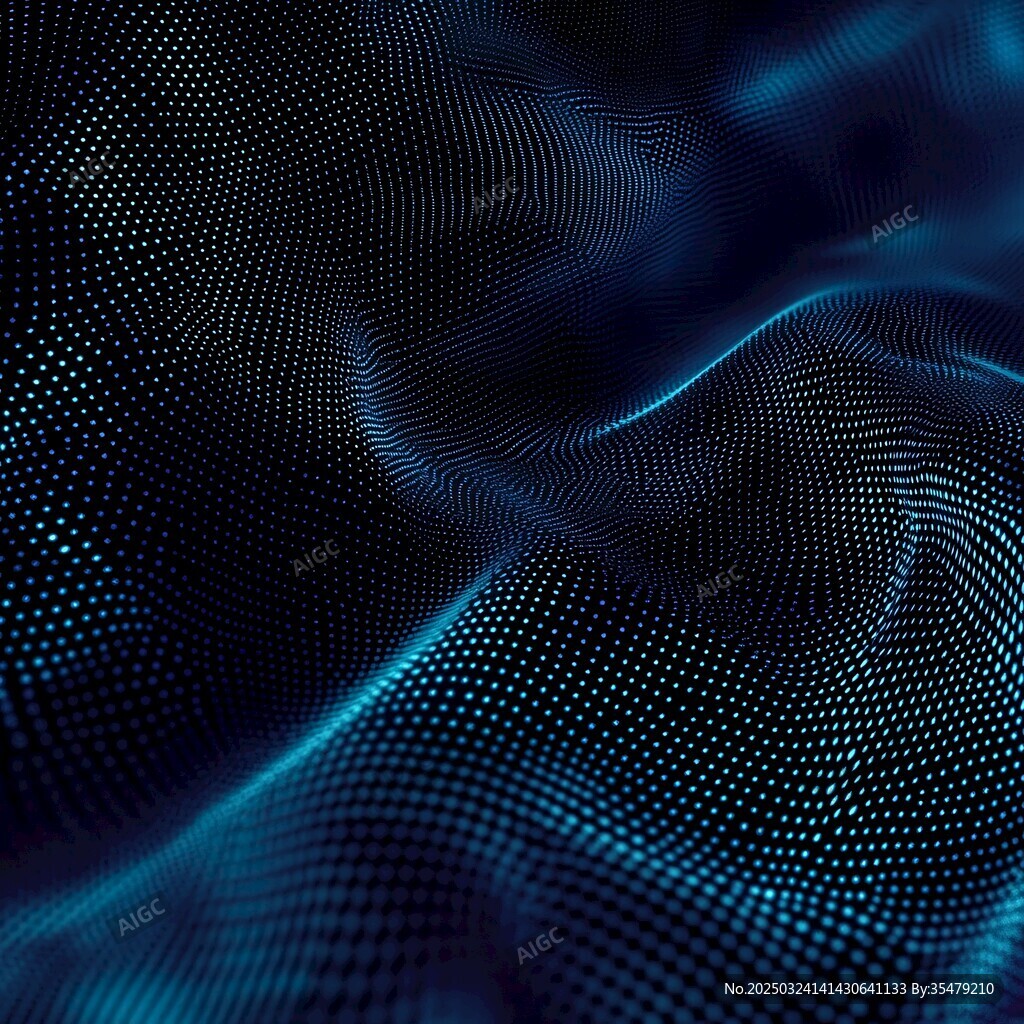 蓝色粒子波浪科技感背景