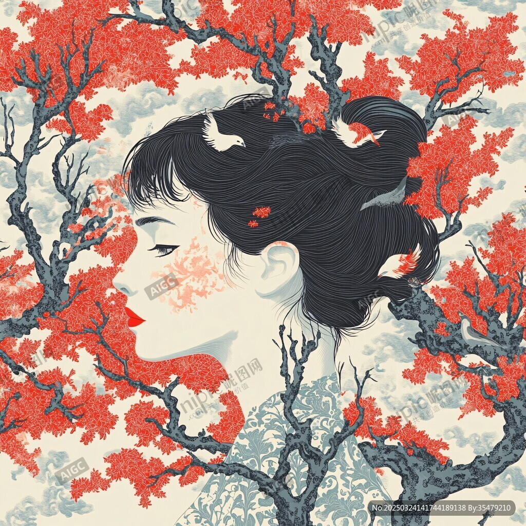 红颜映繁花古韵悠然