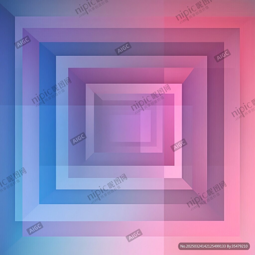 渐变色彩方形重叠背景图