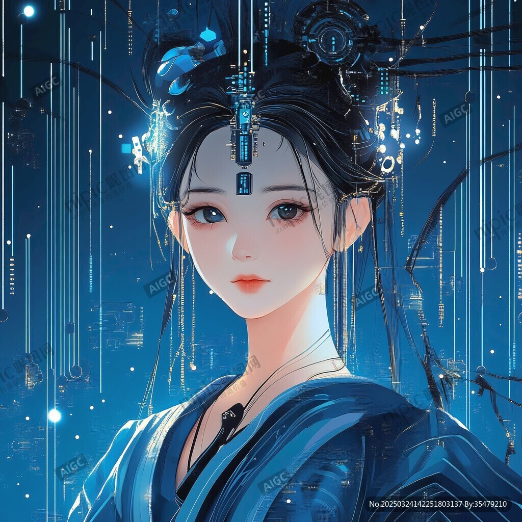 赛博古风少女 尽显科技韵味