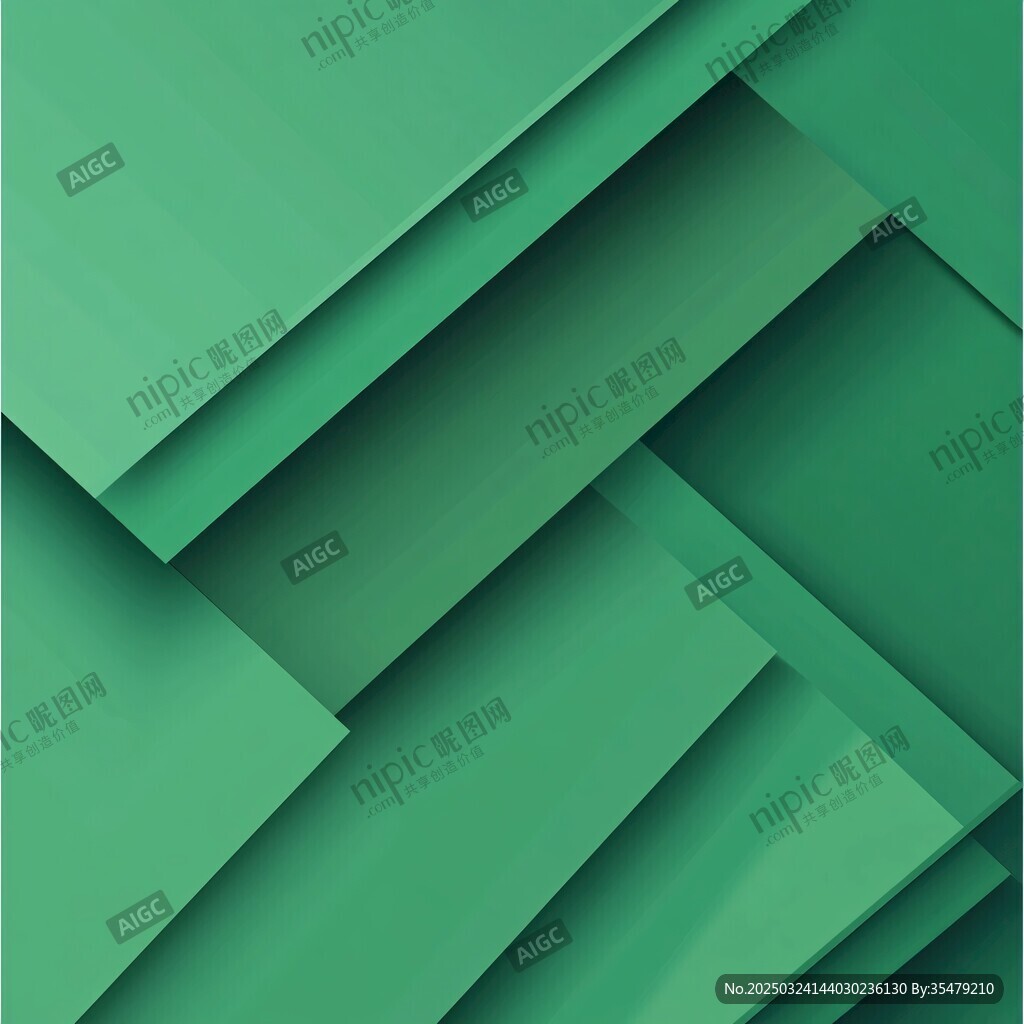 绿色几何拼接抽象背景图