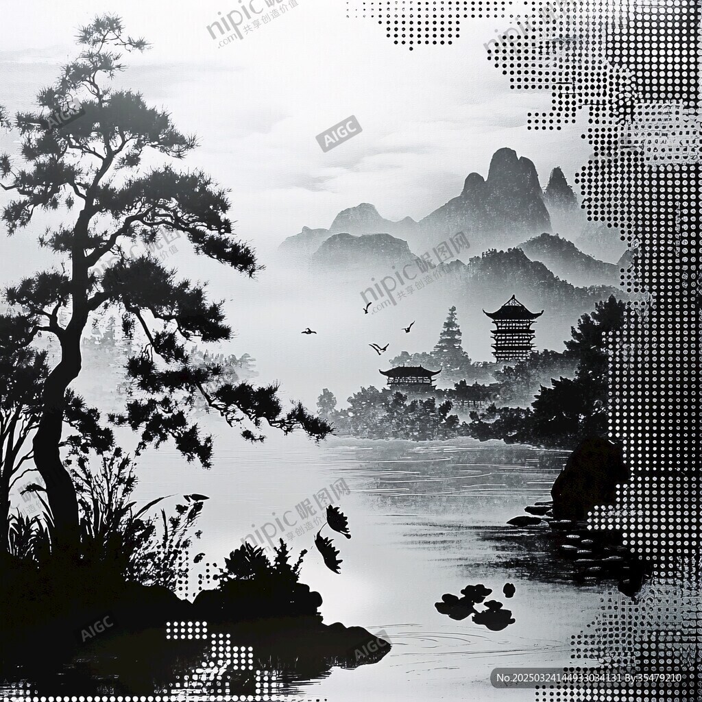 水墨山水意境图