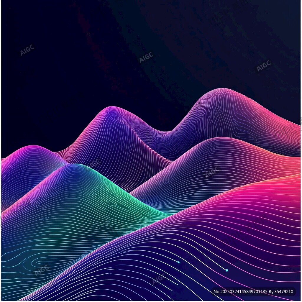 炫彩波浪抽象艺术背景图