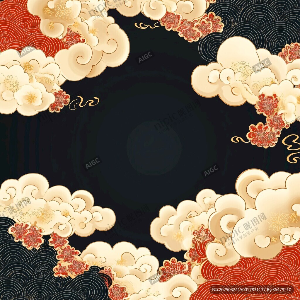 中式云纹国风背景图案