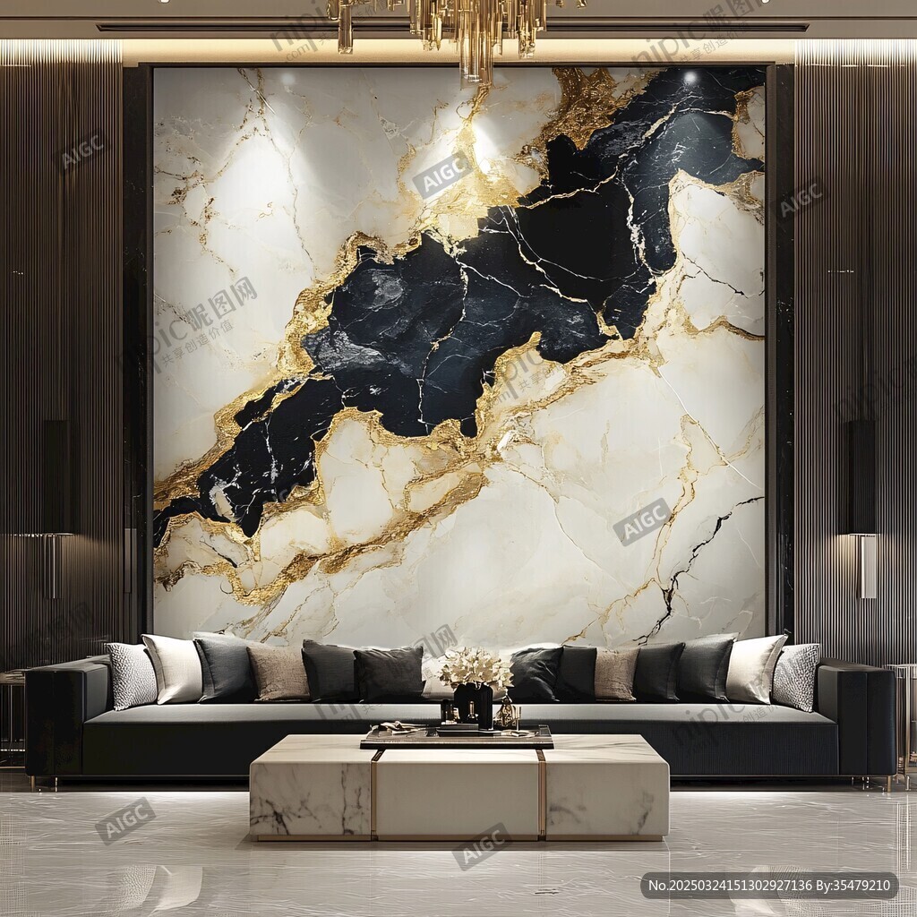 奢华大理石客厅背景墙