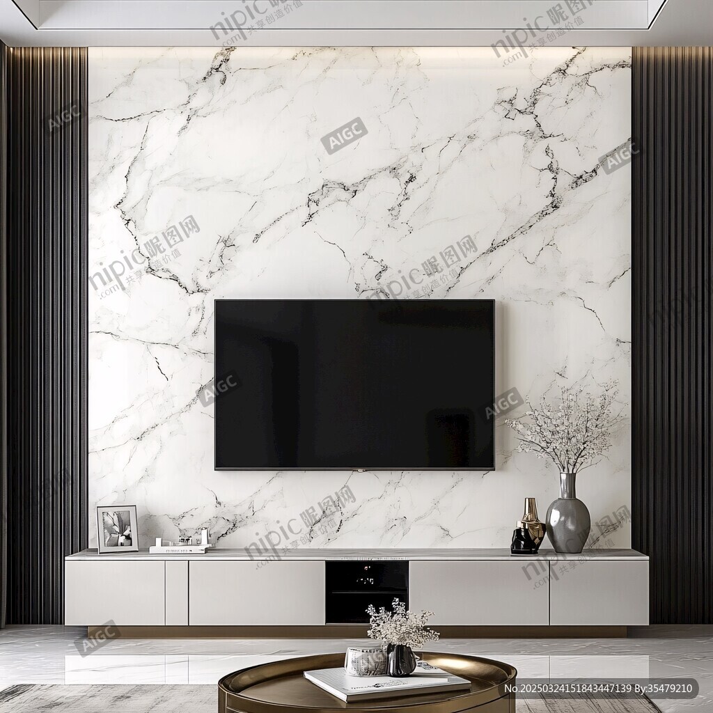 大理石电视墙的时尚客厅