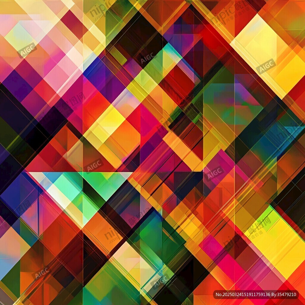 多彩几何拼接抽象背景图