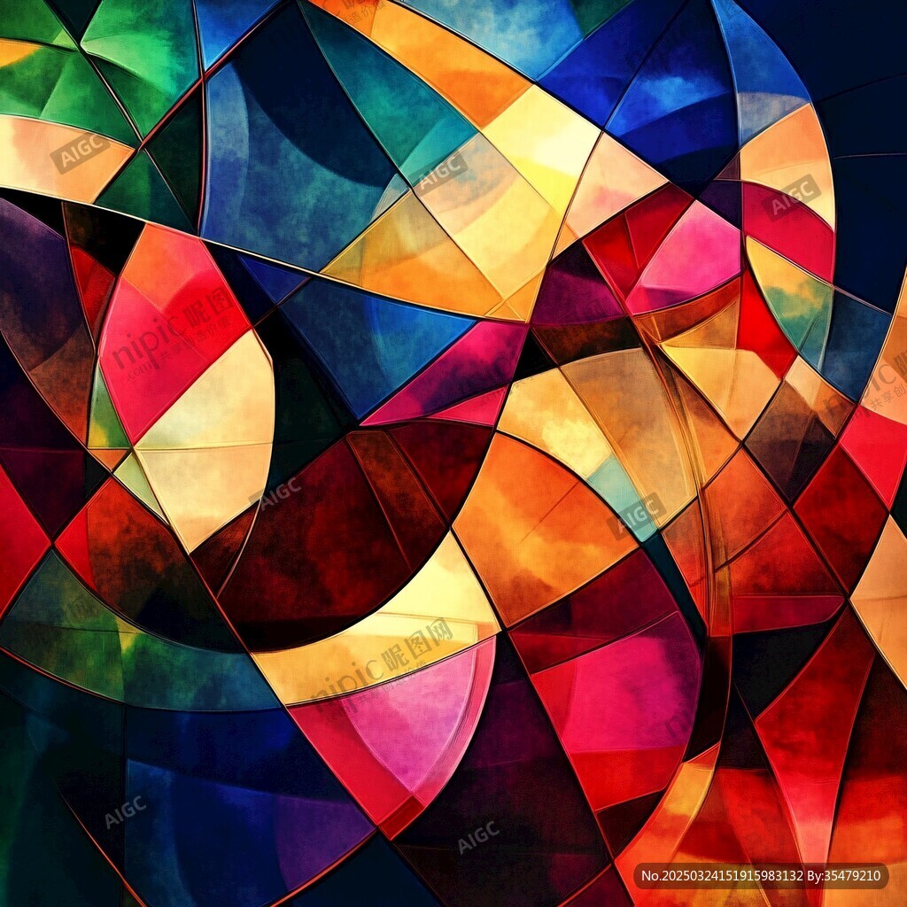 多彩几何抽象艺术图案