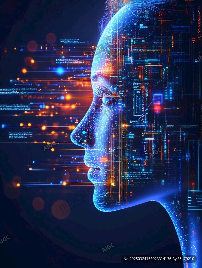 科技感人脑数字艺术图像