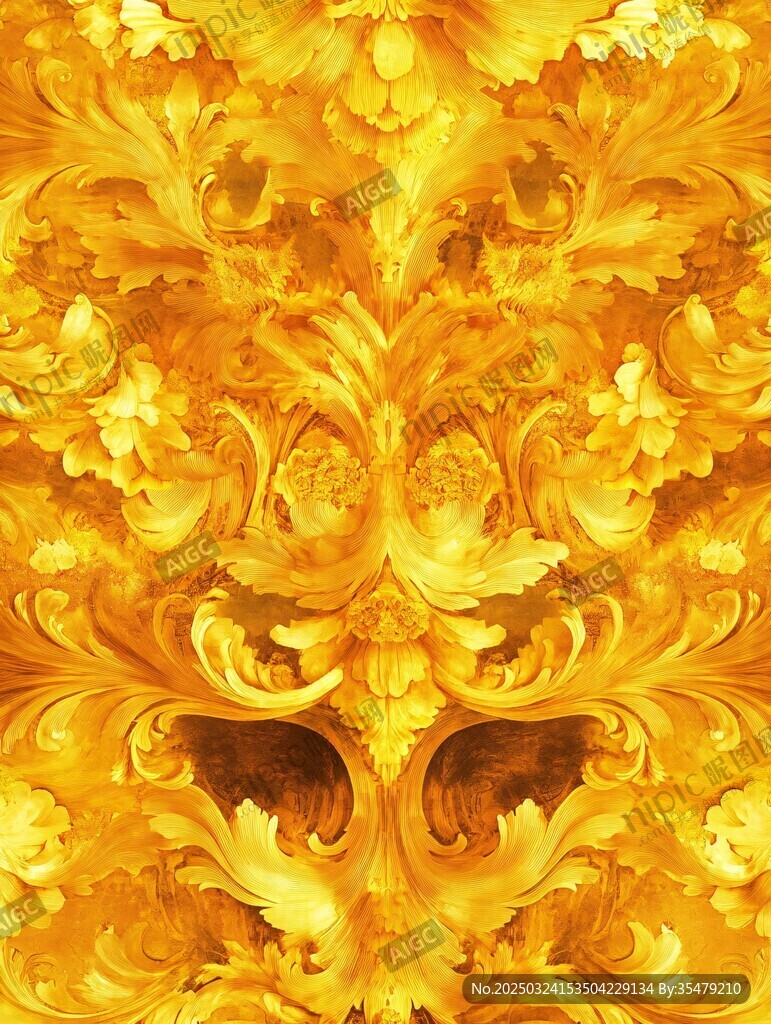 金色华丽花纹图案背景