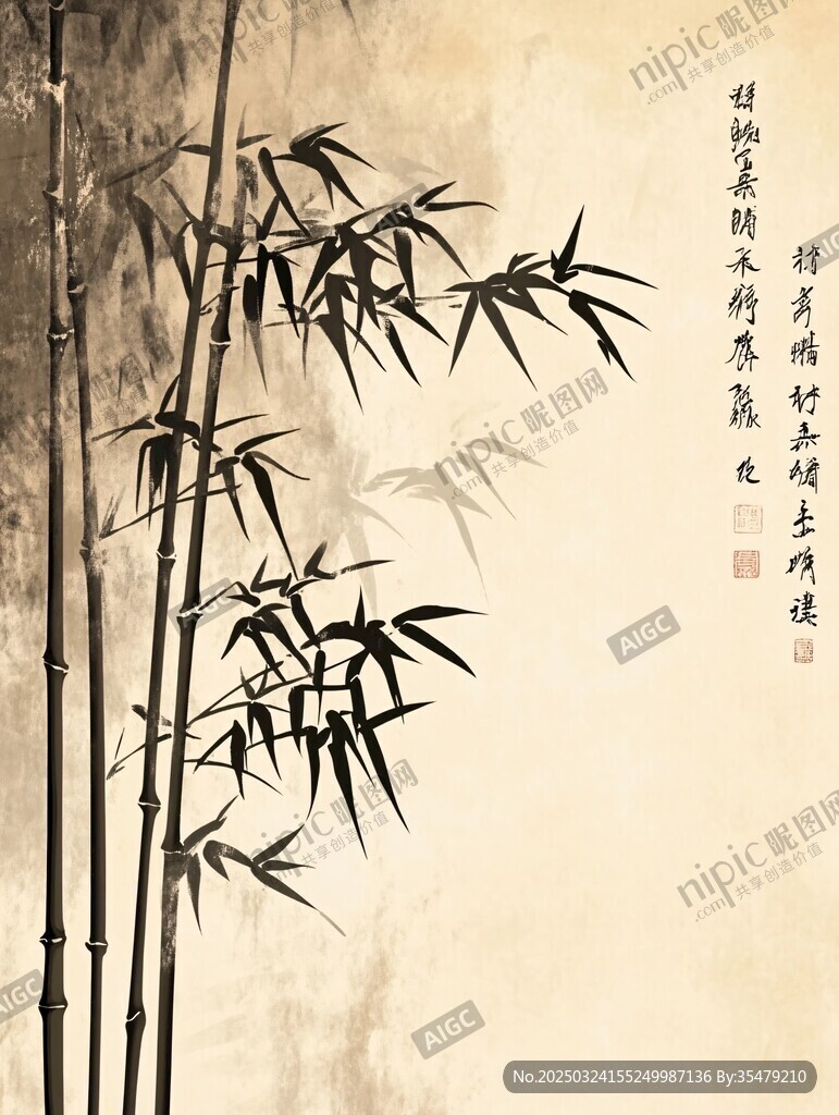 水墨翠竹图