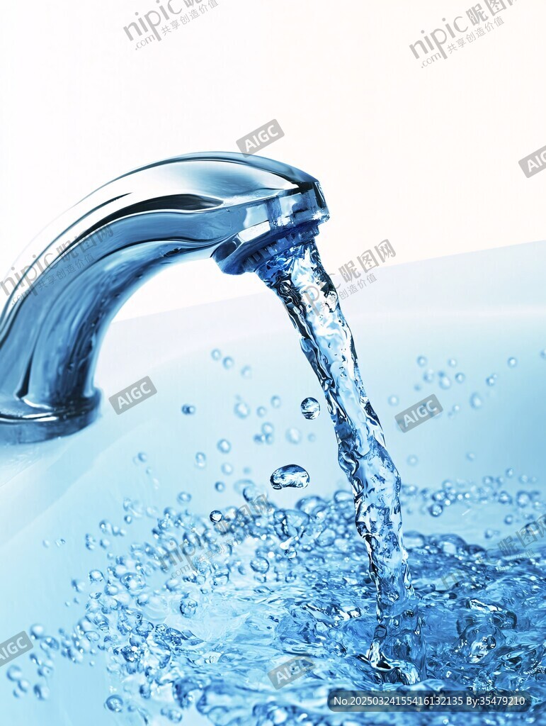 水龙头流水瞬间