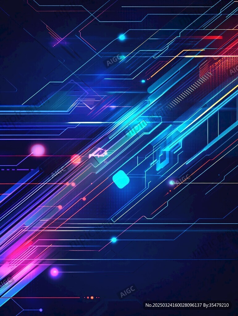 炫彩科技感线条背景图