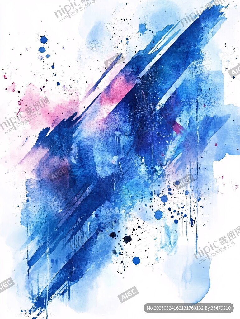 梦幻水彩笔触抽象艺术画