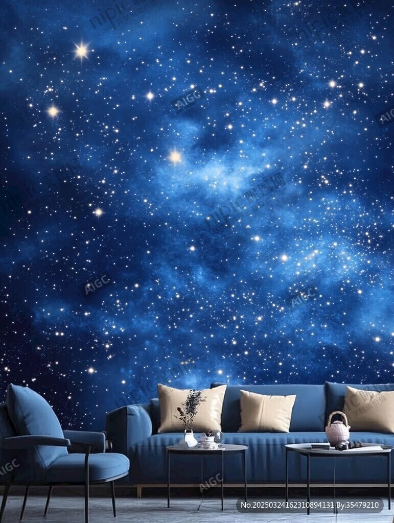 梦幻星空客厅背景墙