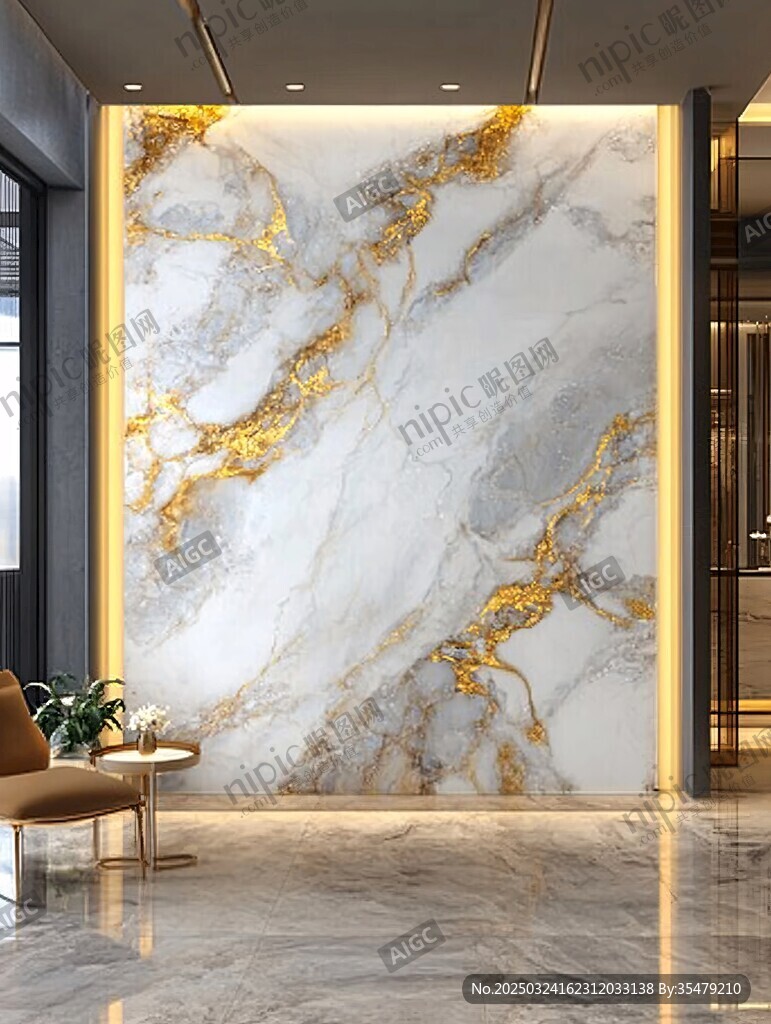奢华大理石客厅背景墙