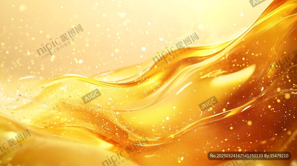 金色液体流动动态背景图