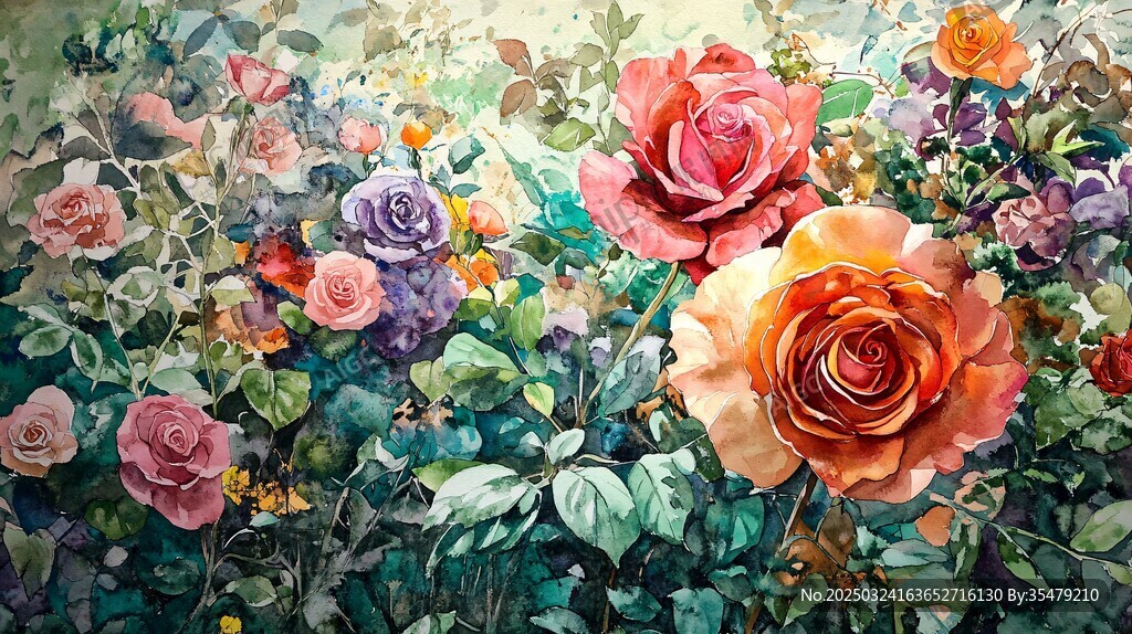 多彩花卉油画 绚烂花卉世界
