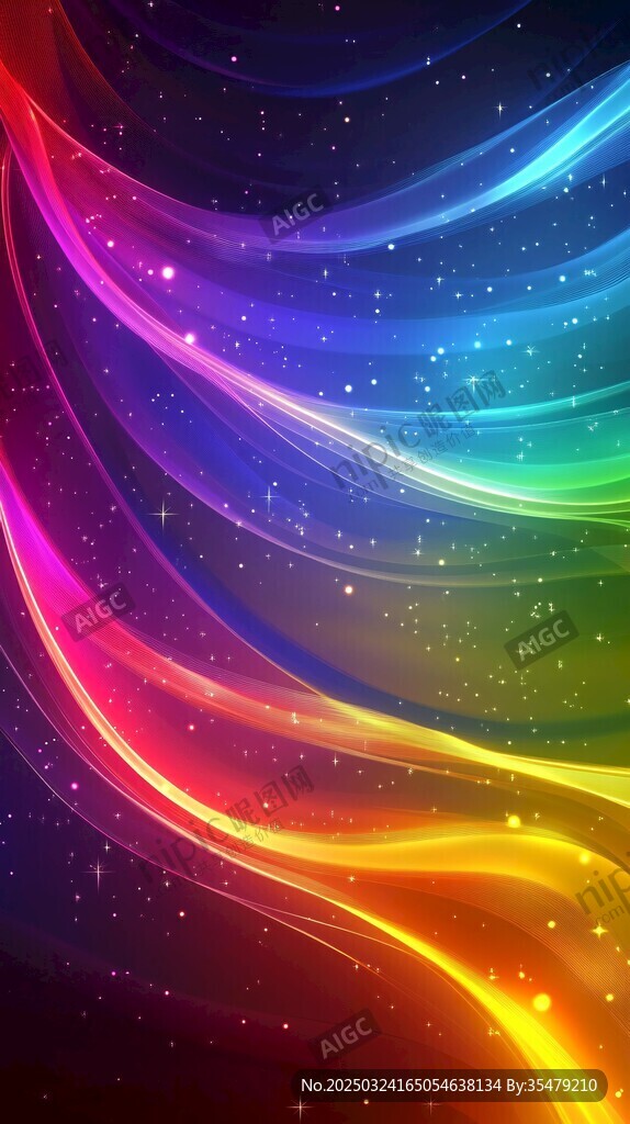 炫彩流动光线梦幻背景图