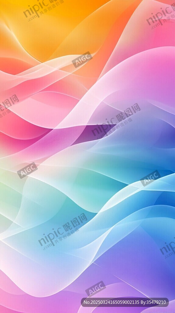 梦幻渐变流体波浪背景图