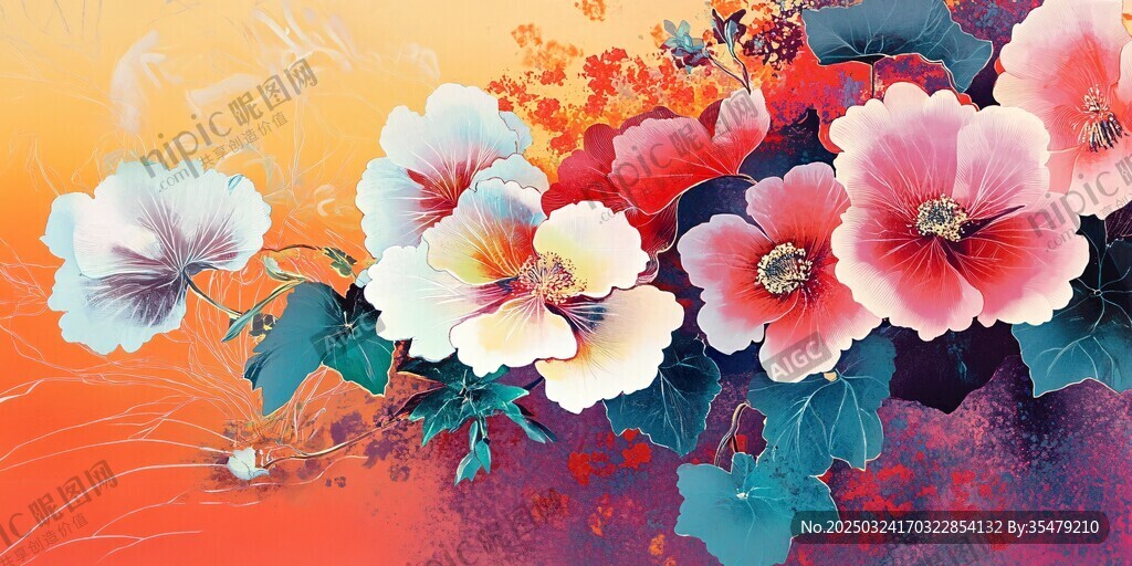 缤纷花卉绘就梦幻画卷