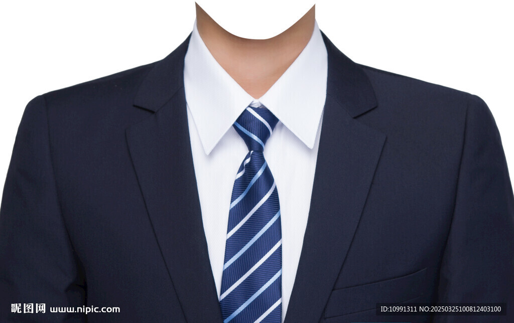 男条纹领带西装西服衣服素材