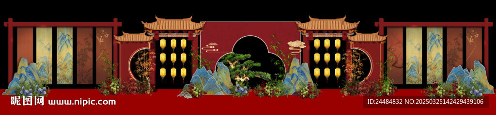 中式婚礼背景
