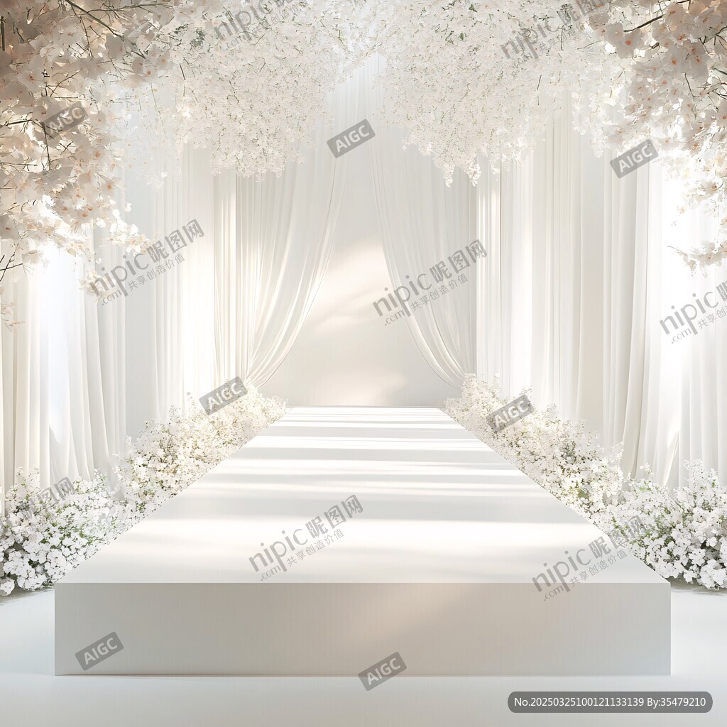 梦幻纯白浪漫婚礼仪式区