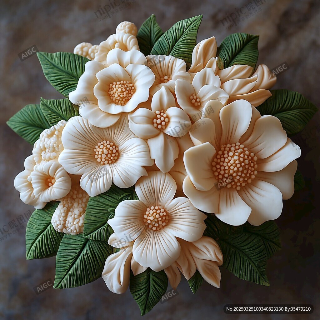 精美立体花卉糖艺作品