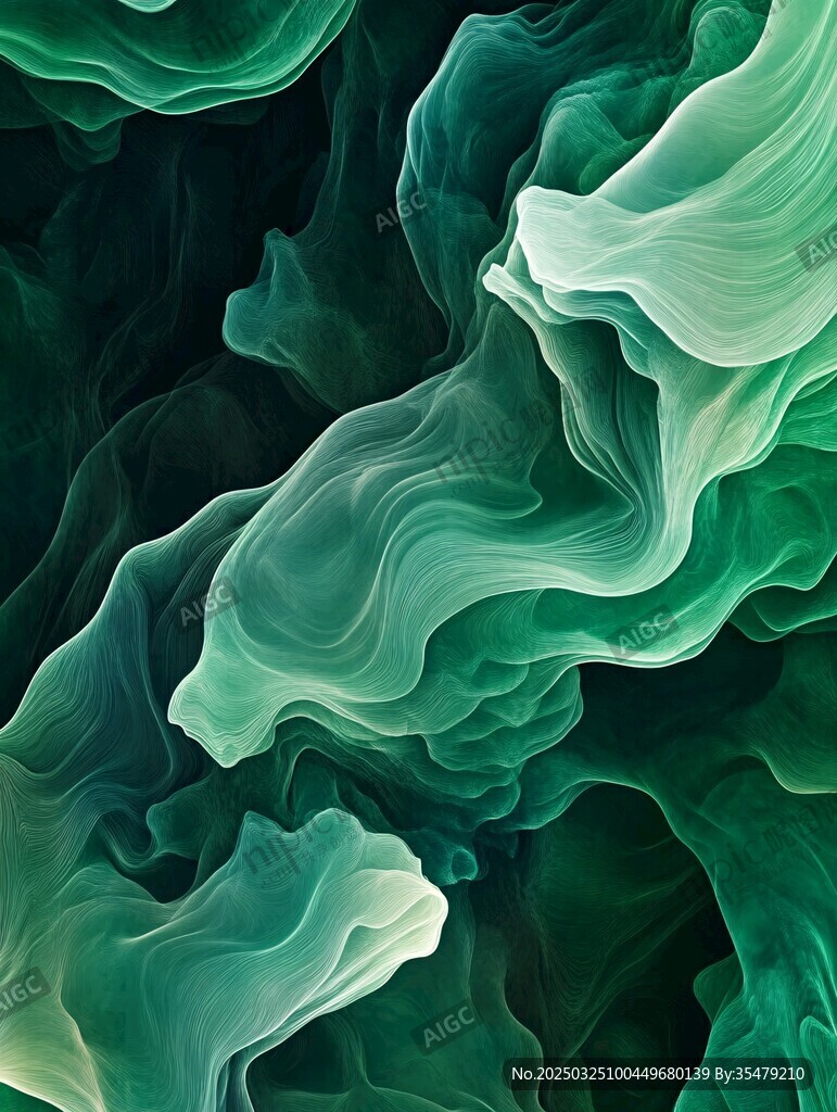 梦幻绿韵流体艺术画面