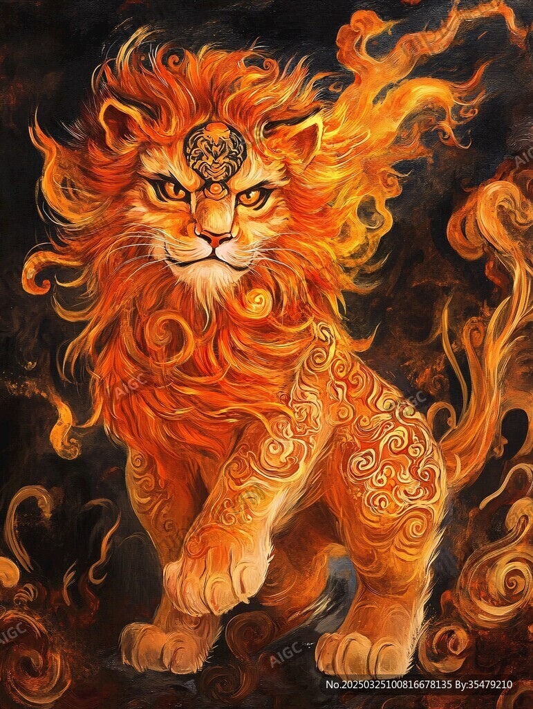 火焰雄狮 神秘华丽图腾