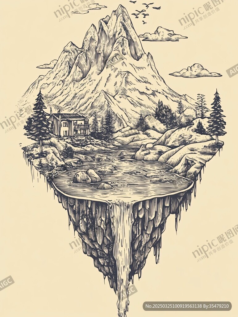 悬浮山水间的梦幻小屋