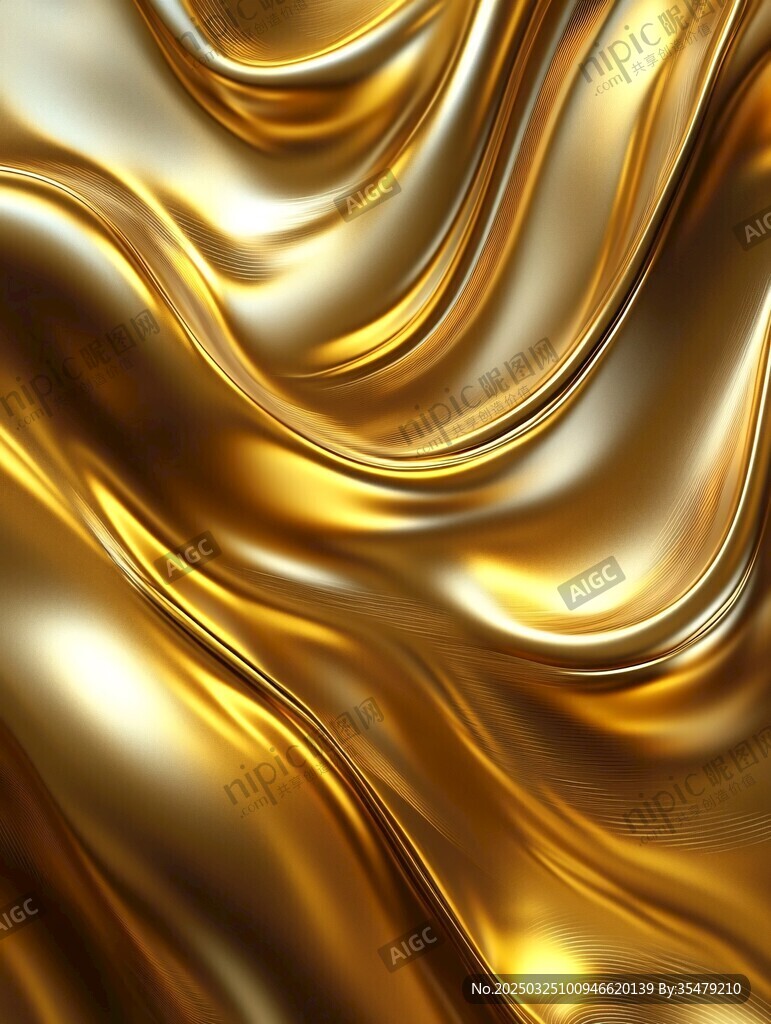金色流动质感背景纹理