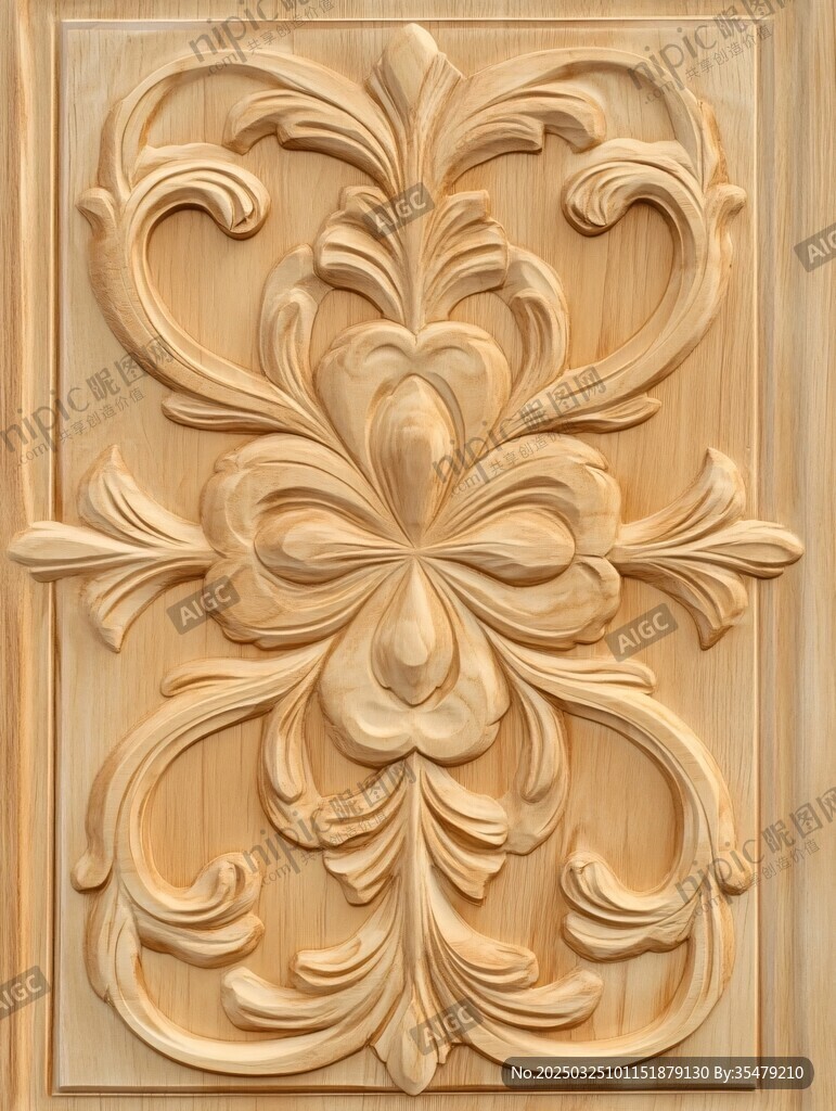精美木雕花卉装饰图案