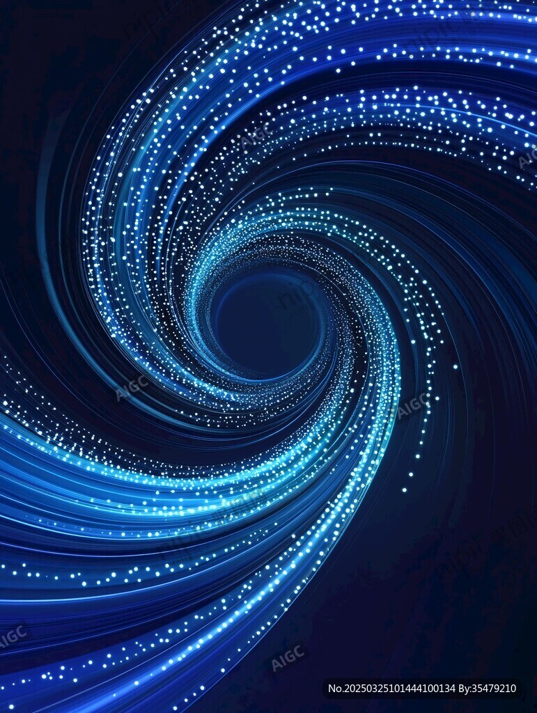蓝色流光旋涡梦幻背景图