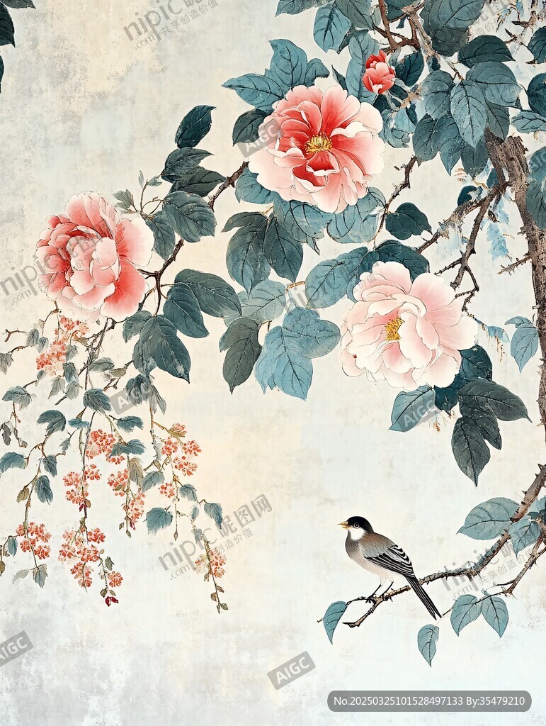 花鸟绘景图