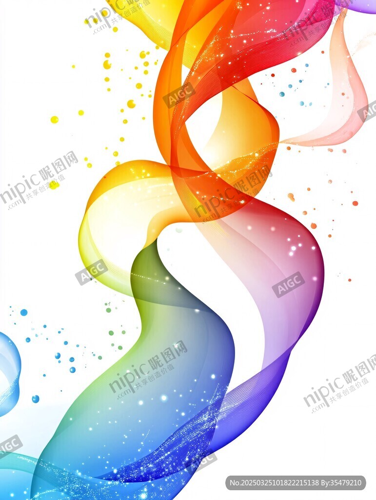 绚丽多彩飘带动感背景图