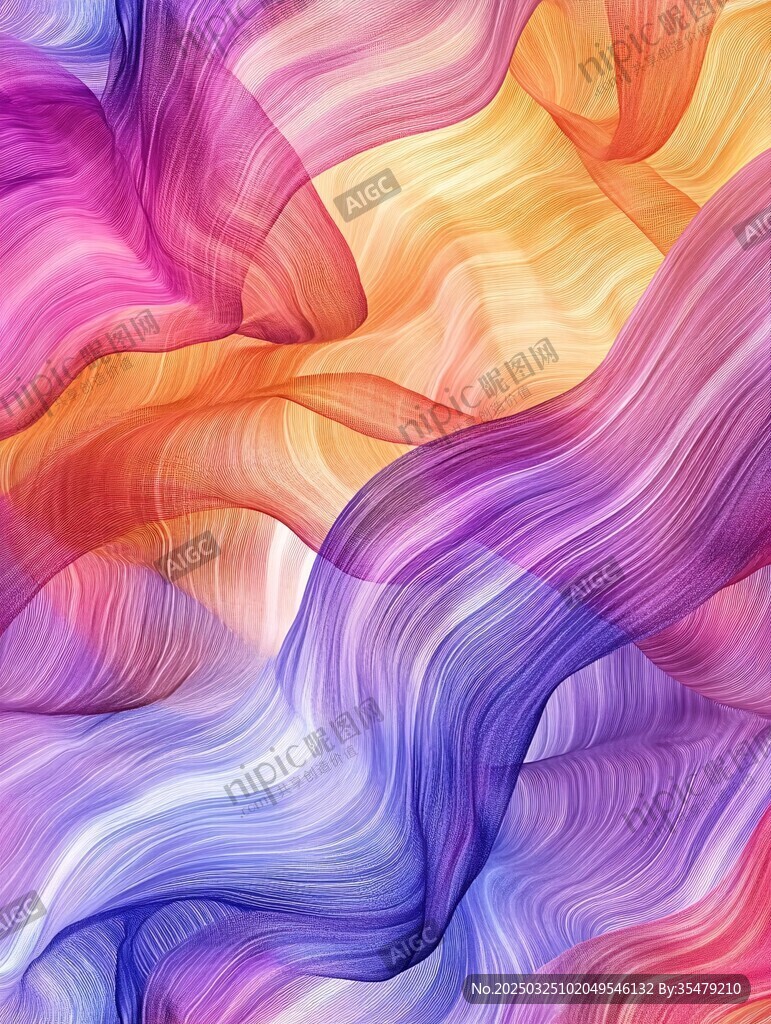 绚丽多彩的流动线条图案