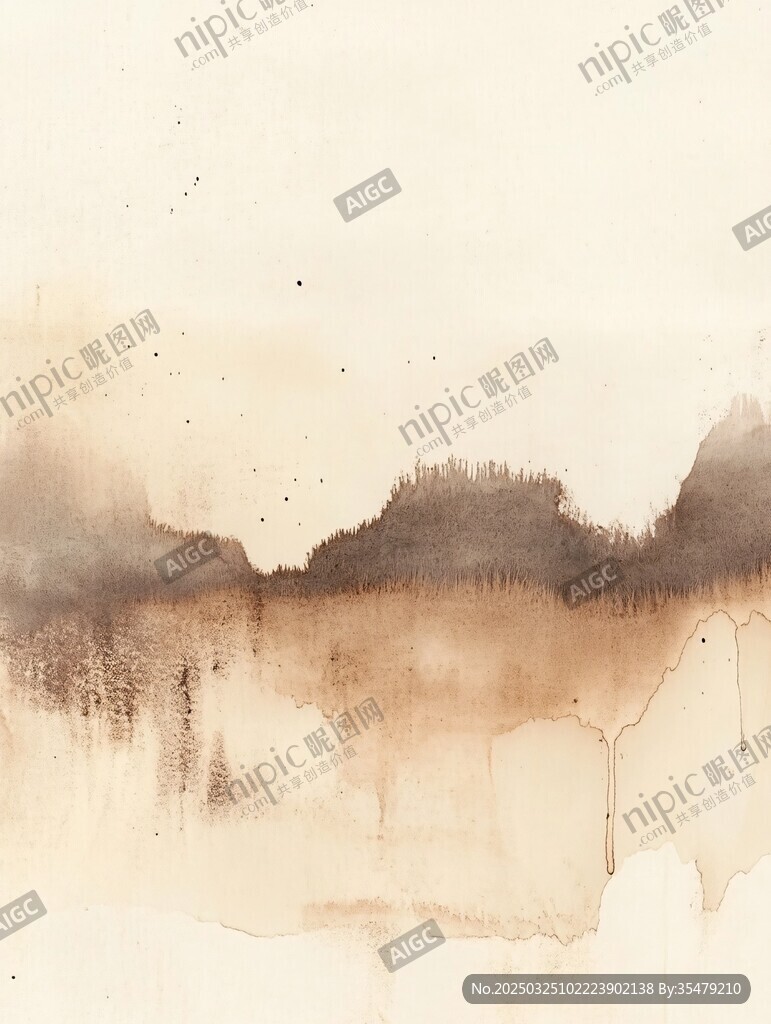 水墨风格山水抽象画