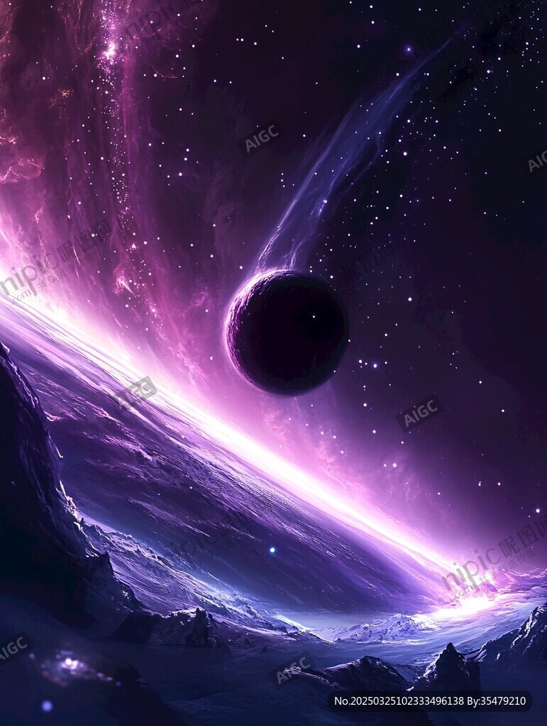 梦幻紫色系宇宙奇幻景象