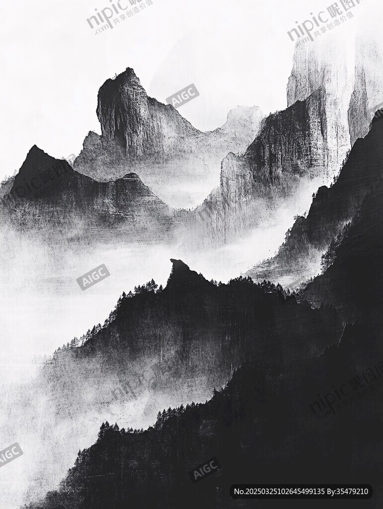 水墨山水意境图