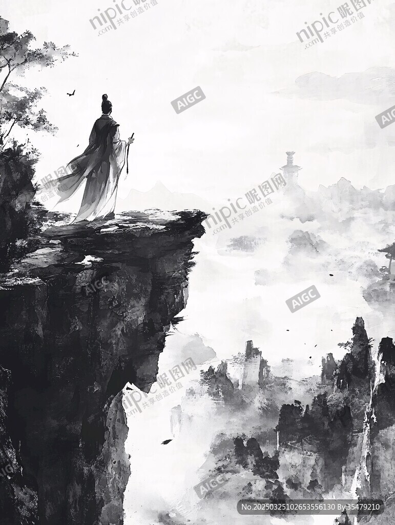 悬崖侠客望缥缈山水
