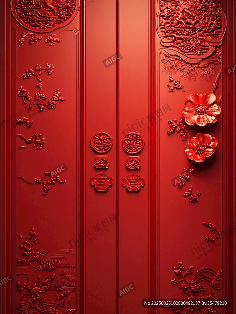 中式红门 精致雕花艺术美