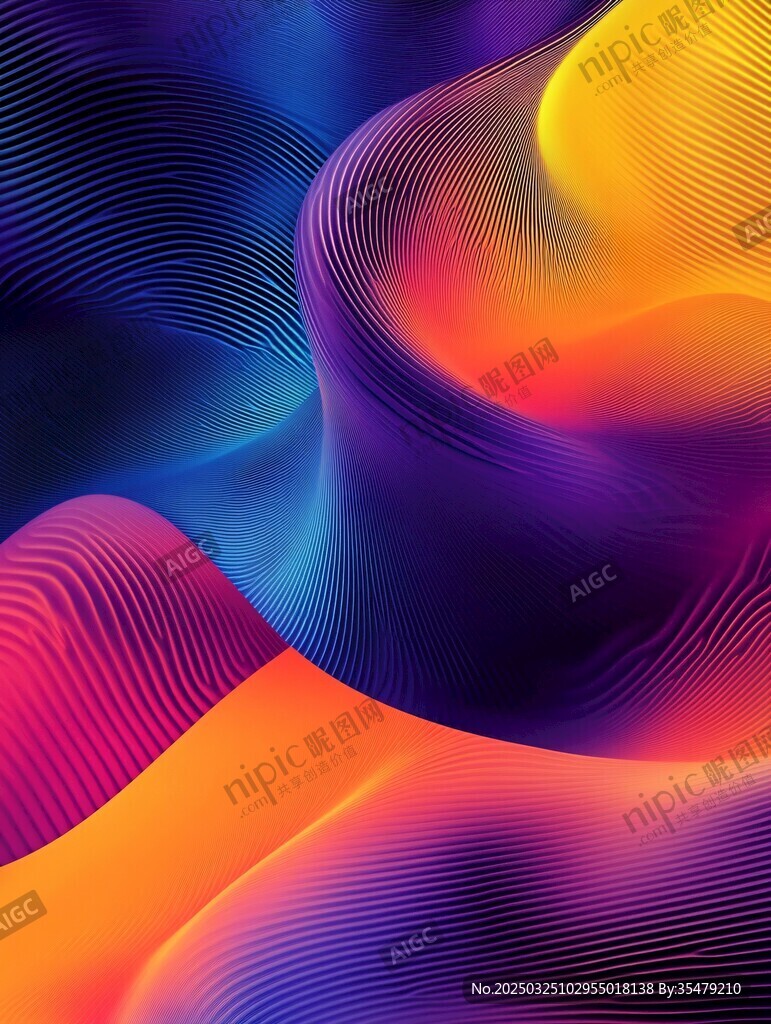 绚丽动感渐变线条艺术背景