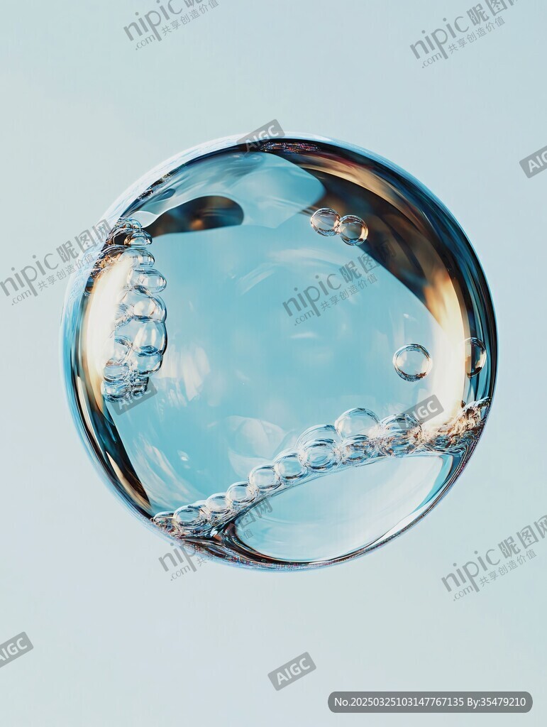 梦幻透明气泡特写
