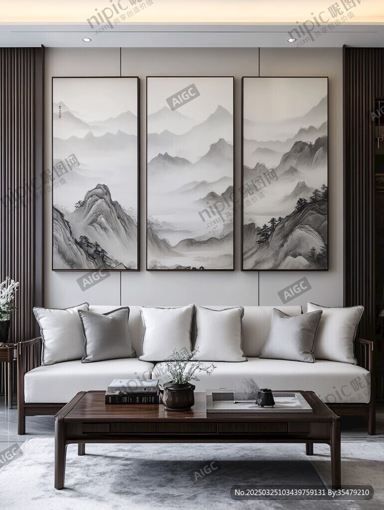 中式客厅的山水装饰美学
